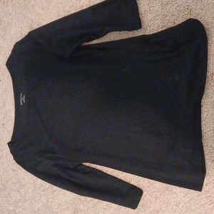 Black Boat Neck 3 Quarter Sleeve Top